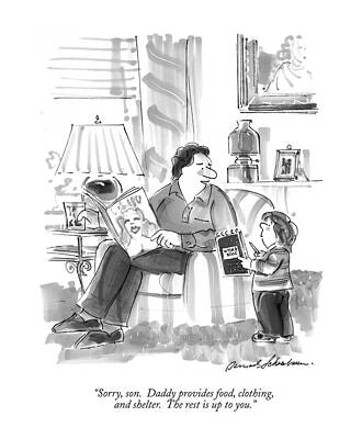 Father and Son Discussion Drawing