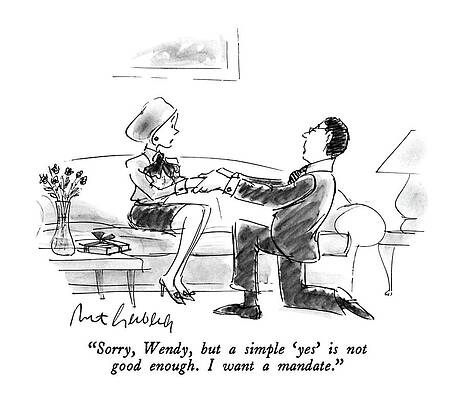 Couple in a Humorous Conversation Drawing