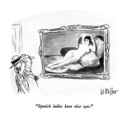 Spanish Drawing - Spanish Ladies Have Nice Eyes by Warren Miller