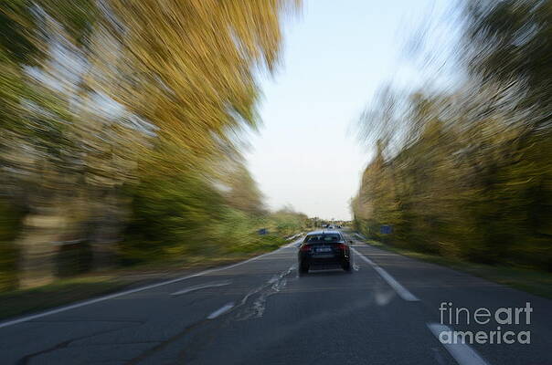Transportation Wall Art featuring the photograph Speeding Car On Highway by Sami Sarkis Photography