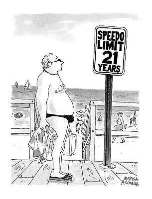 Speedo Age Limit Beach Cartoon Drawing
