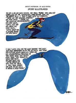 Envious Wall Art featuring the drawing 'sport Illustrated' by Jules Feiffer