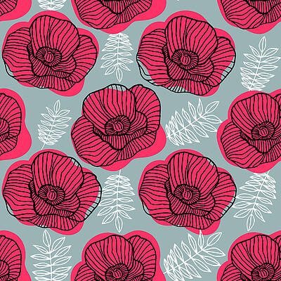 Bold Floral Pattern Design Wall Art