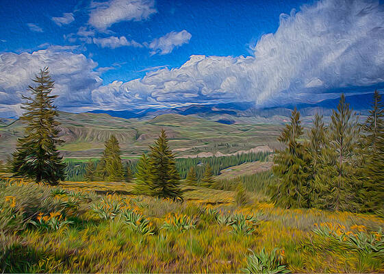 Nature Photograph - Spring Rain Across A Valley by Omaste Witkowski