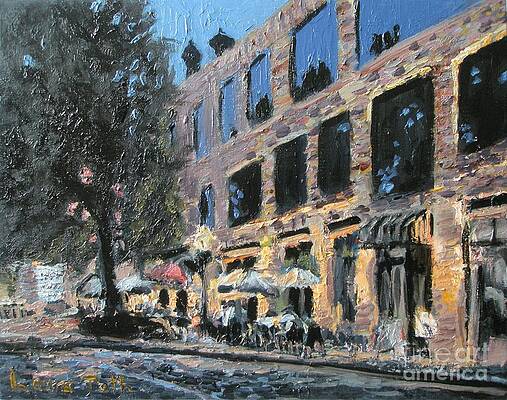 Cityscape Wall Art featuring the painting St. Anthony Main by Laura Toth