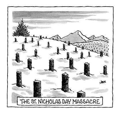 Valentine Drawing - 'st. Nicholas Day Massacre' by John Jonik