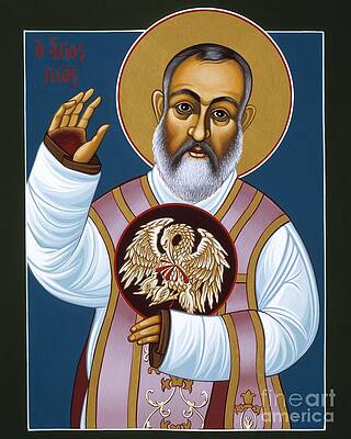 Wall Art featuring the painting St. Padre Pio Mother Pelican 047 #2 by William Hart McNichols