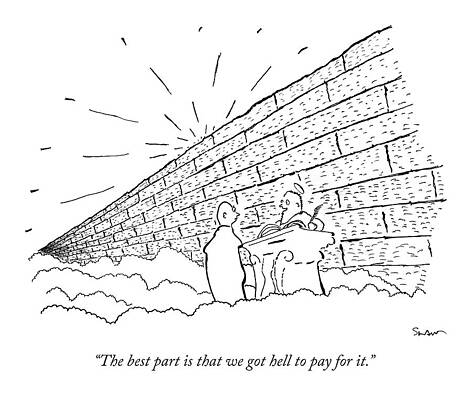 Heaven Wall Art featuring the drawing St. Peter In Heaven by Michael Shaw