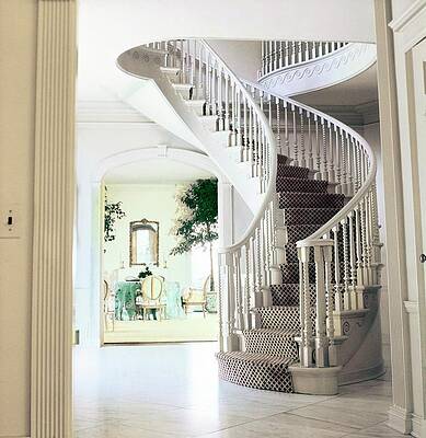 Staircase Photograph - Staircase In The Blair's Hallway by Horst P. Horst