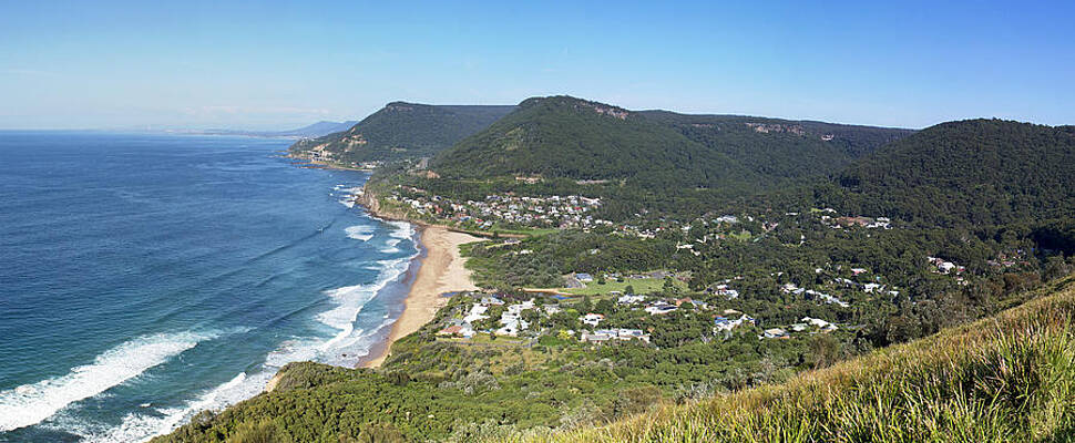 Beach Photograph - Stanwell Park Panorama by Nicholas Blackwell