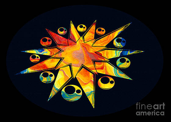 Painting - Staring Into Eternity Abstract Stars And Circles by Omaste Witkowski