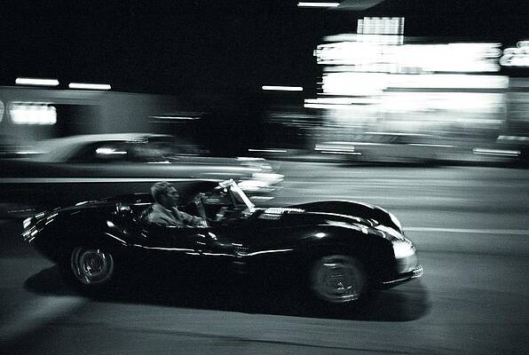 Steve McQueen Jaguar XK-SS on Sunset Blvd by Georgia Clare