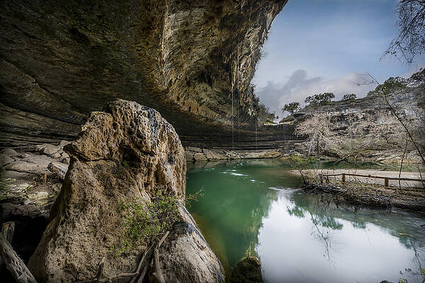 Natural Photograph - Still Waters At Hamilton Pool by David Morefield