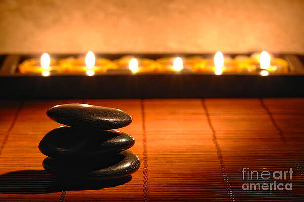 Tranquil Candlelit Zen Arrangement Wall Art