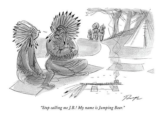 Native Drawing - Stop Calling Me J.b.! My Name Is Jumping Bear by John Ruge