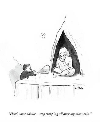 Mountain Wisdom Cartoon Drawing