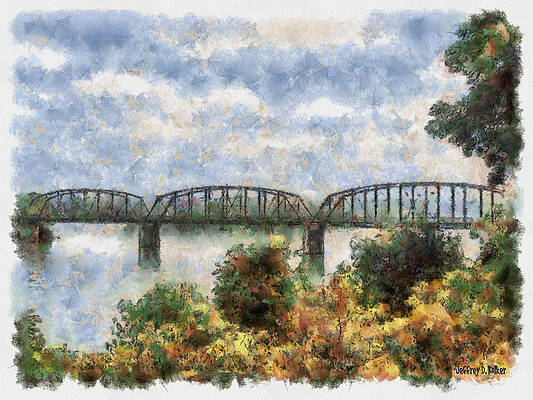 Bridge Over Tranquil Water Wall Art