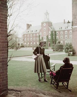 Massachusetts Photograph - Student Gloria Rivers Of Smith College On Campus by Frances McLaughlin-Gill
