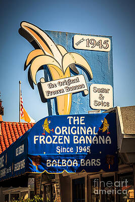 California Wall Art featuring the photograph Sugar And Spice Frozen Banana Sign On Balboa Island by Paul Velgos