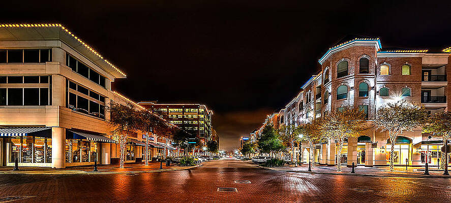 Vibrant City Street at Night Wall Art