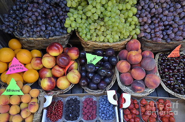 Colorful Fruit Market Display Wall Art