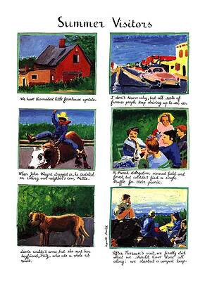 Summer Drawing - Summer Visitors by Huguette Marte