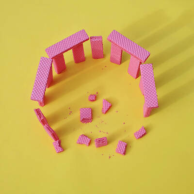 Wall Art featuring the photograph Sun Monument Made From Wafer Cookies by Juj Winn