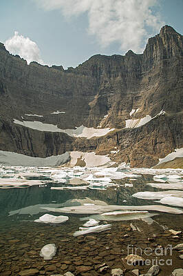Glacier National Park Photograph - Sunlight On Iceberg Lake by Natural Focal Point Photography