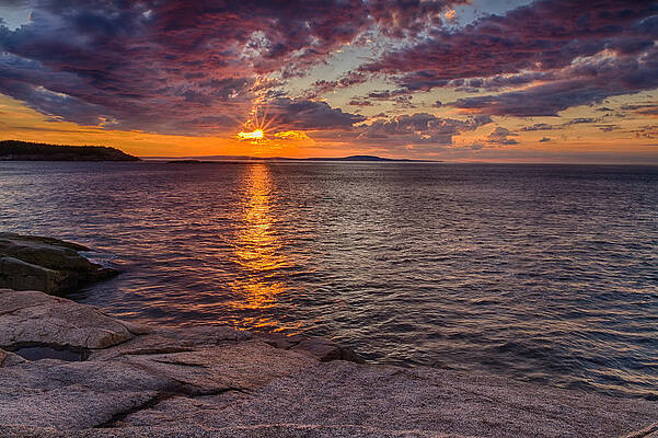 Photograph - Sunrise Drama Acadia National Park by Jeff Sinon