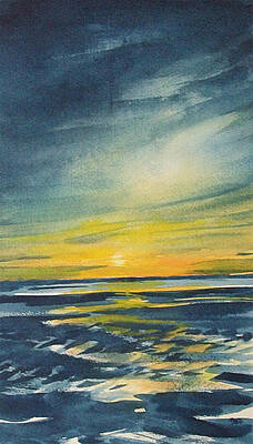 Wave Painting - Sunset by Jane See