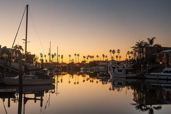 Usa Photograph - Sunset Over Harbor In Ventura California by Steven Heap
