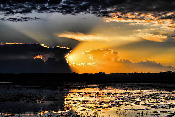 Wall Art featuring the photograph Sunset Over The Mead Wildlife Area by Dale Kauzlaric