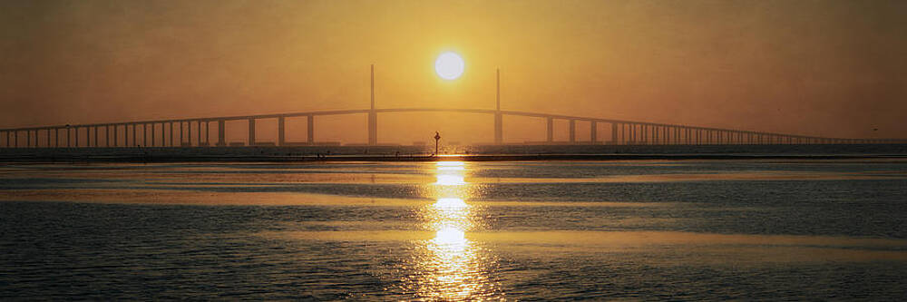 Sunrise Photograph - Sunshine Skyway Bridge Sunrise by Steven Sparks