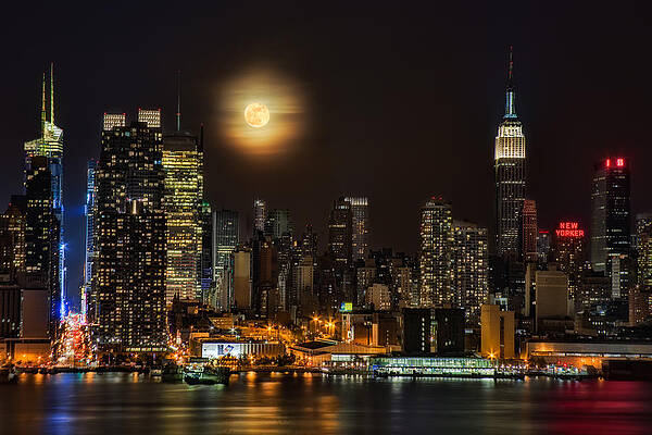 Moonlit New York City Skyline Wall Art