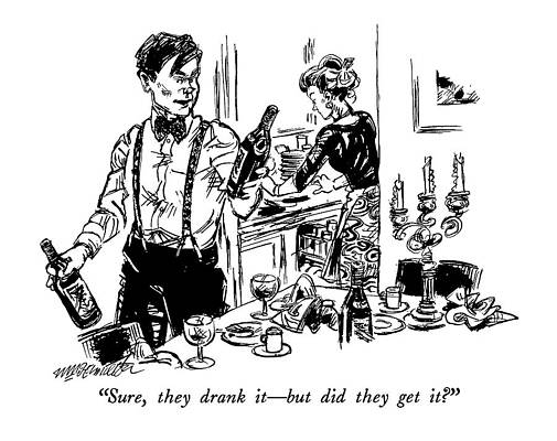 Wine Party with a Punchline Drawing