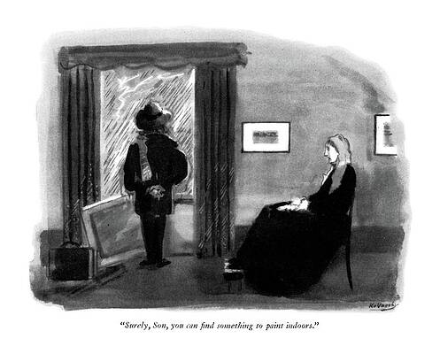 Anniversary Wall Art featuring the drawing Surely, Son, You Can Find Something To Paint by Anatol Kovarsky