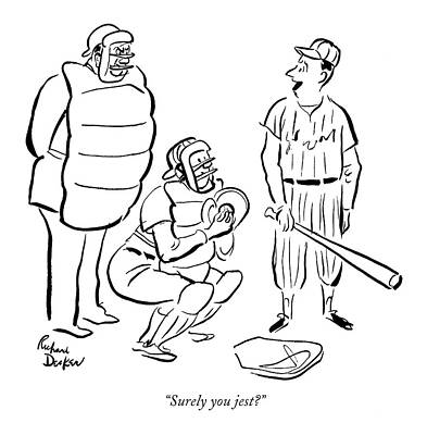 Plate Wall Art featuring the drawing Surely You Jest? by Richard Decker