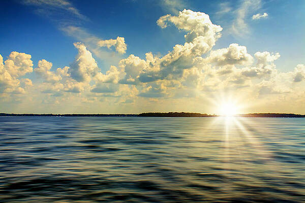 Sunset Over Serene Ocean Waters Wall Art