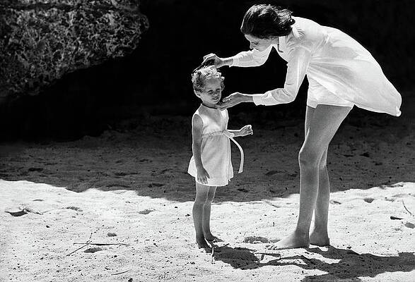 Mother and Child on the Beach Photograph