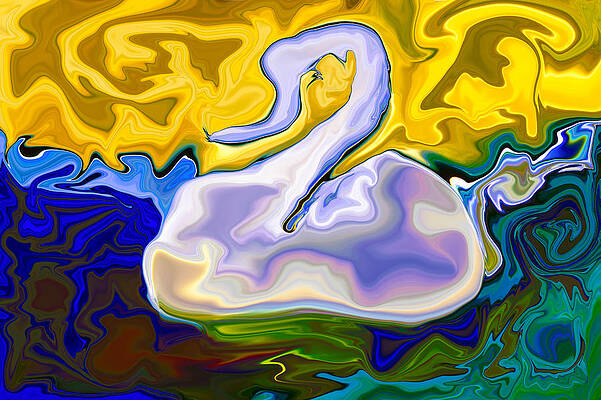 Wall Art featuring the painting Swan Song by Omaste Witkowski