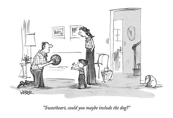 Family Playing Catch in Living Room Wall Art