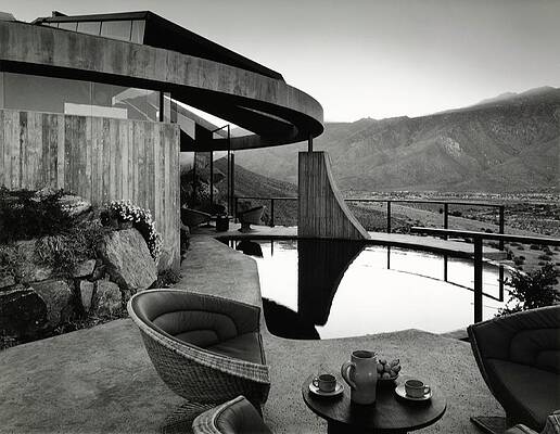Modern Patio with Mountain Views Wall Art