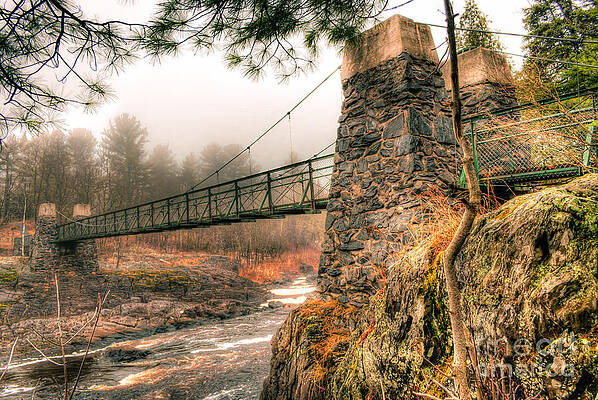 Bridge Wall Art featuring the photograph Swinging Bridge Before The Storm by Duluth To Door County Photography