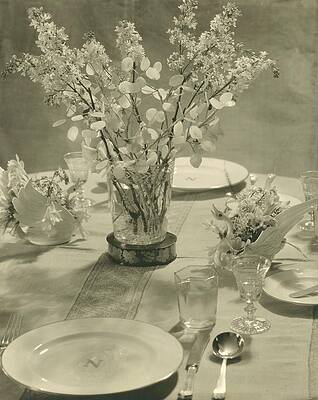 Antique Photograph - Table Setting by Edward Steichen