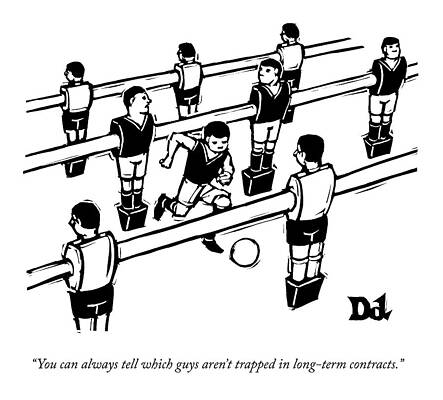 Foosball Players with a Twist Drawing