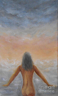 Wave Painting - Taking The Plunge by Jane See