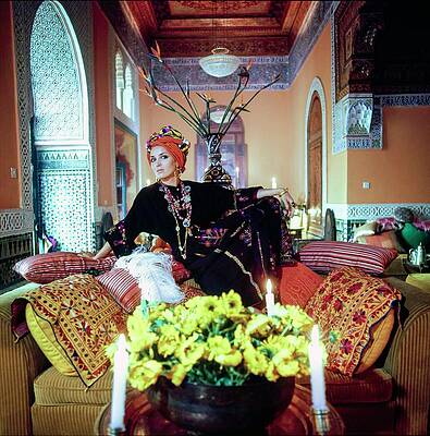 Talitha Getty in Colorful Turban Wall Art