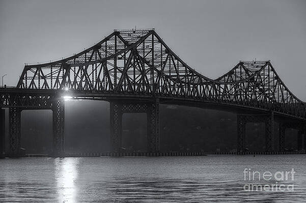 Wall Art featuring the photograph Tappan Zee Bridge At Sunset II by Clarence Holmes
