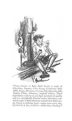 Salt Wall Art featuring the drawing Tasty Curtiss 5c Baby Ruth Candy Is Made by Perry Barlow