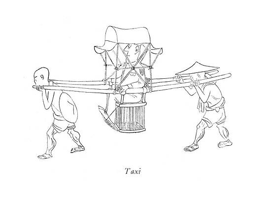 Combat Drawing - Taxi by Saul Steinberg